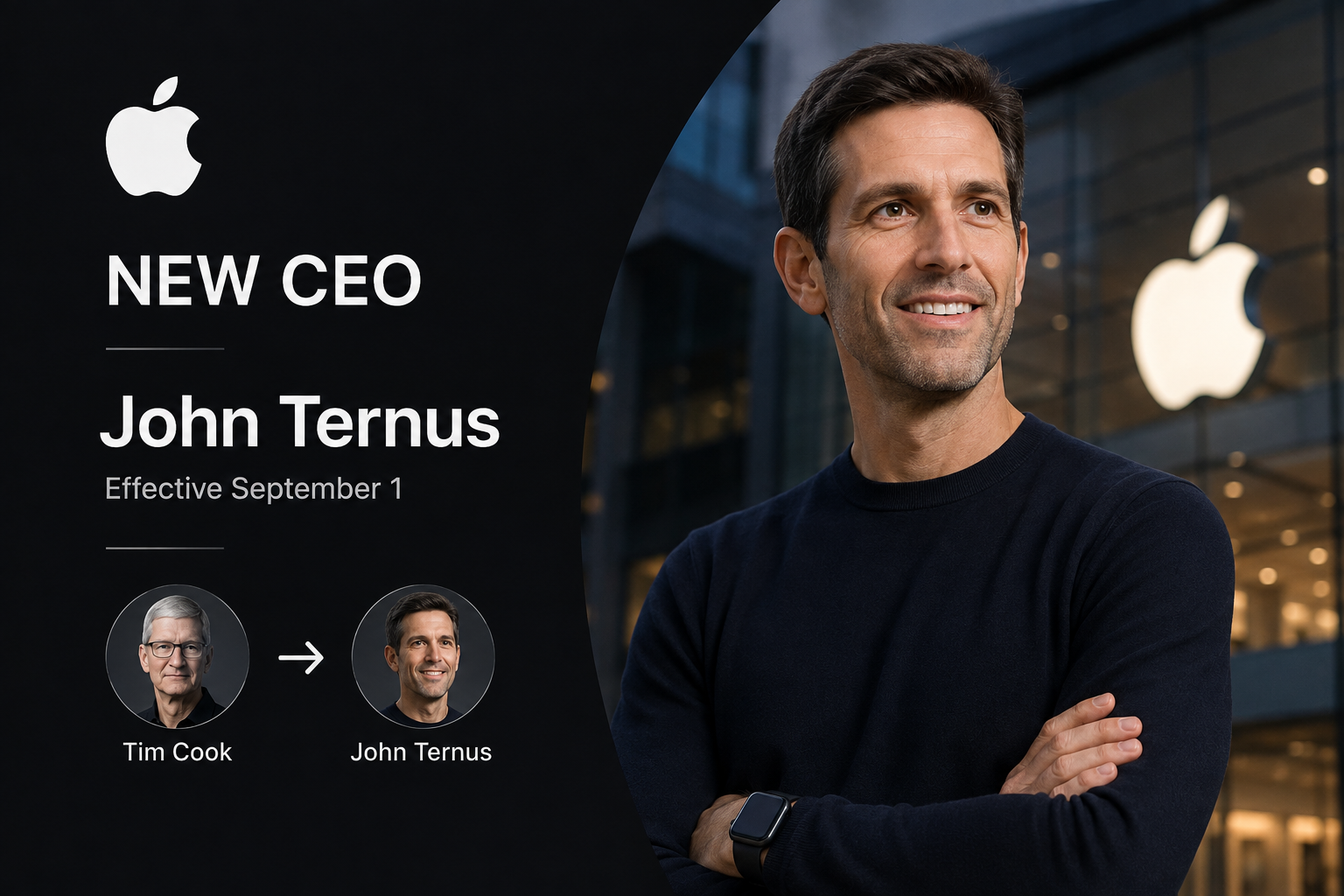 Apple Confirms John Ternus as New CEO Effective September 1, Succeeding Tim Cook