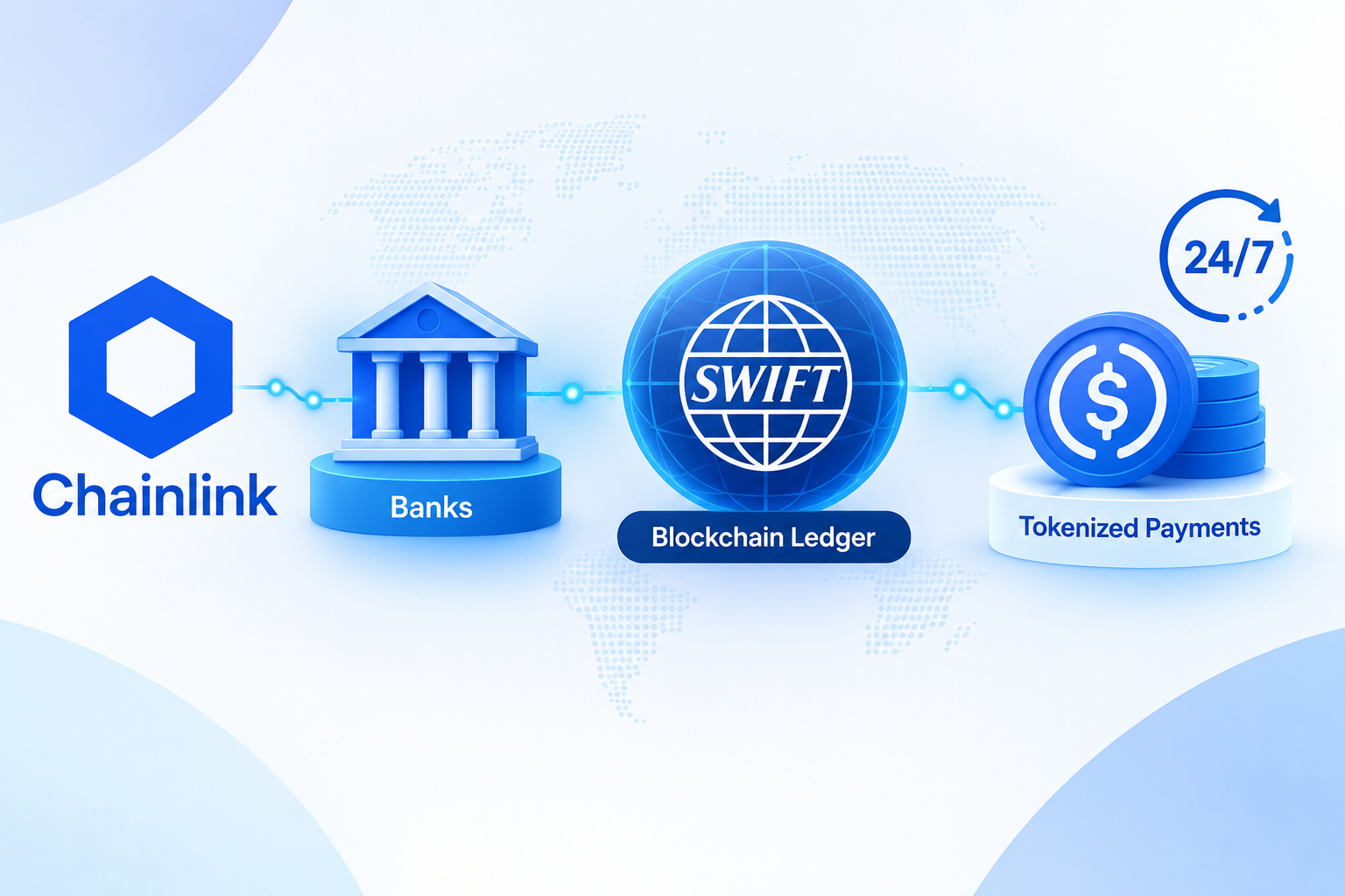 Chainlink Enables Banks to Connect to Swift’s Blockchain Ledger for 24/7 Tokenized Payments