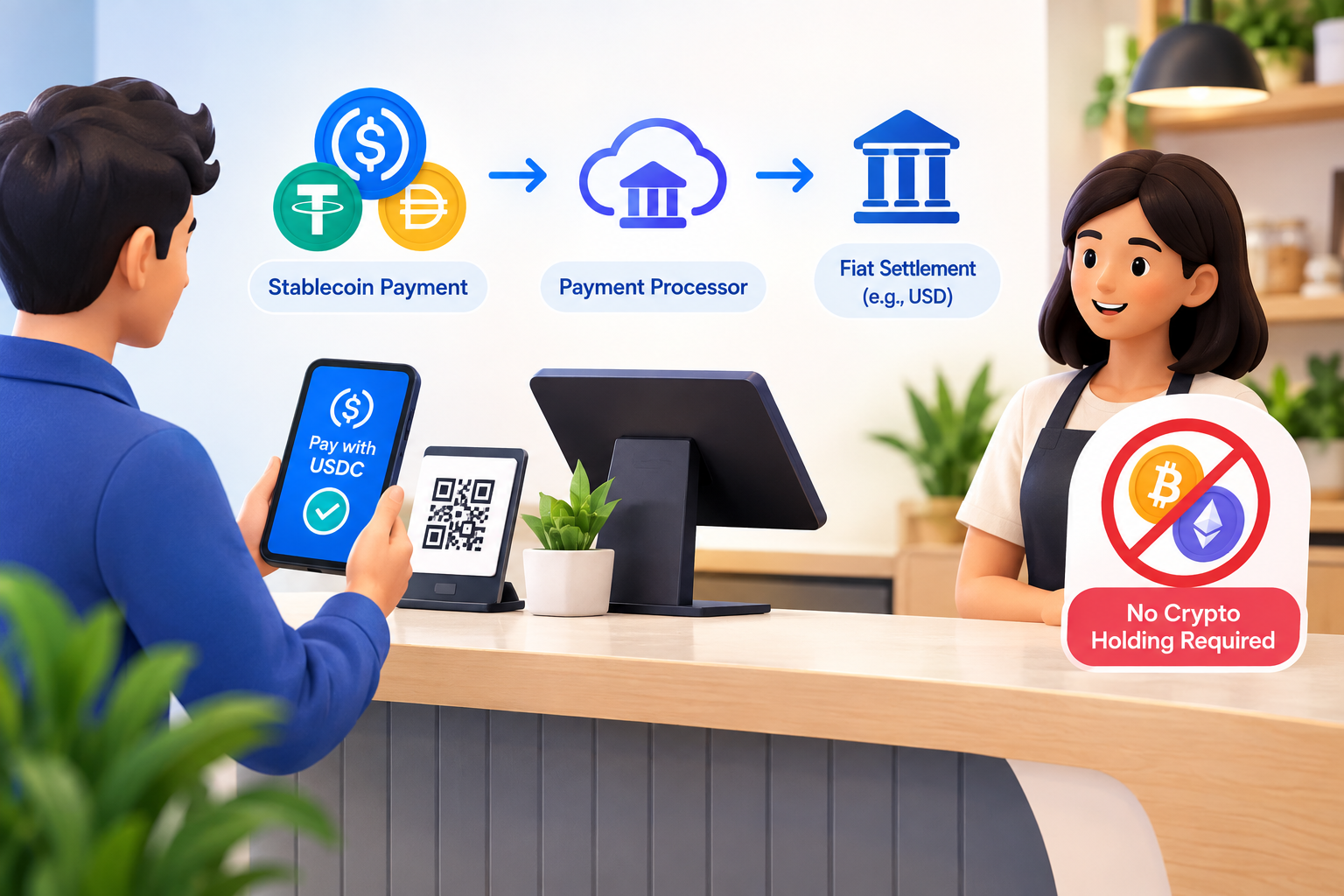 How to Accept Stablecoin Payments as a Business Without Holding Crypto