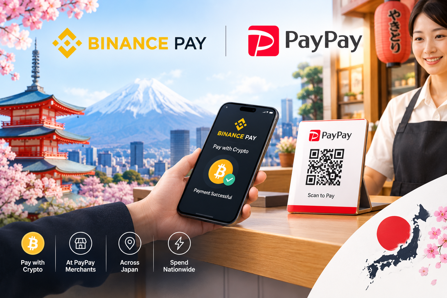 Binance Pay Now Accepted at PayPay Merchants Across Japan: Spend Crypto Nationwide
