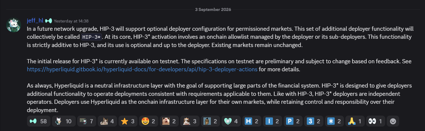 Jeff_hl message from Discord hyperliquid api announcements