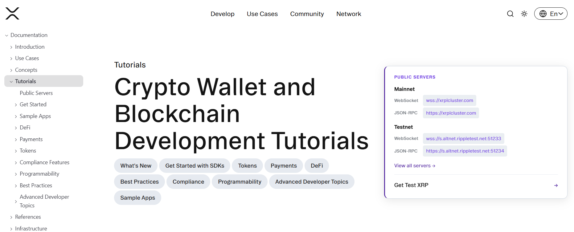 Official snapshot of XRP Documentaion Tutorials
